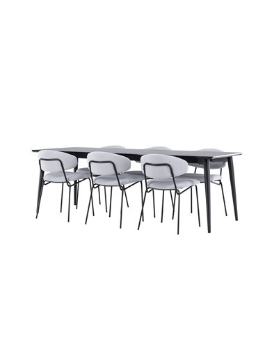 Matgrupp Ellis med Chico matstolar, 230 × 85 cm