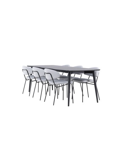 Matgrupp Ellis med Chico matstolar, 230 × 85 cm