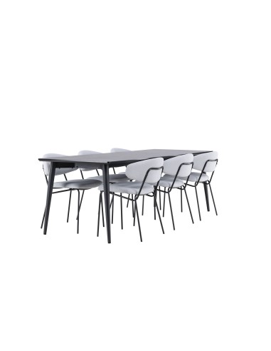 Matgrupp Ellis med Chico matstolar, 230 × 85 cm