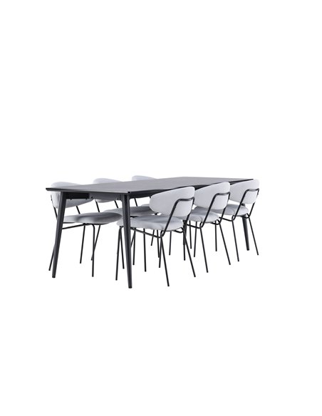 Matgrupp Ellis med Chico matstolar, 230 × 85 cm