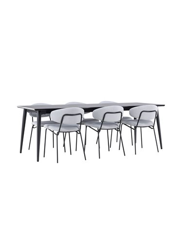 Matgrupp Ellis med Chico matstolar, 230 × 85 cm