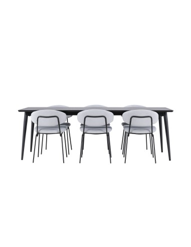 Matgrupp Ellis med Chico matstolar, 230 × 85 cm