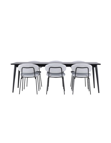 Matgrupp Ellis med Chico matstolar, 230 × 85 cm
