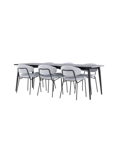 Matgrupp Ellis med Chico matstolar, 230 × 85 cm
