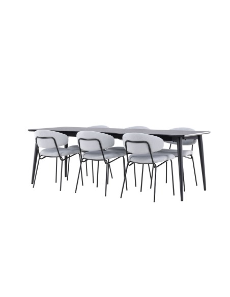 Matgrupp Ellis med Chico matstolar, 230 × 85 cm