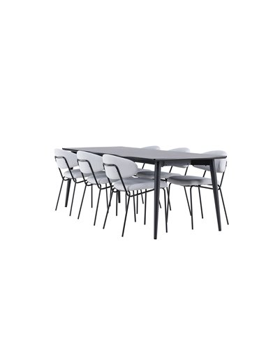Matgrupp Ellis med Chico matstolar, 230 × 85 cm