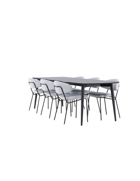 Matgrupp Ellis med Chico matstolar, 230 × 85 cm