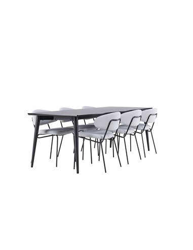 Matgrupp Ellis med Chico matstolar, 230 × 85 cm