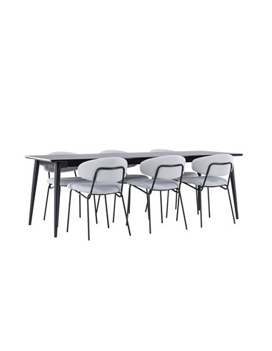 Matgrupp Ellis med Chico matstolar, 230 × 85 cm