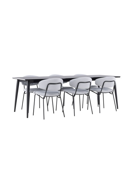 Matgrupp Ellis med Chico matstolar, 230 × 85 cm