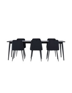 Matgrupp Ellis med Night matstolar, 230 × 85 cm
