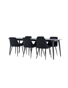 Matgrupp Ellis med Night matstolar, 230 × 85 cm 2