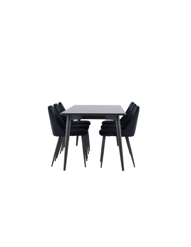 Matgrupp Ellis med Night matstolar, 230 × 85 cm