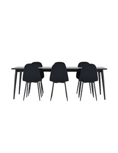 Matgrupp Ellis med Polar matstolar, 230 × 85 cm