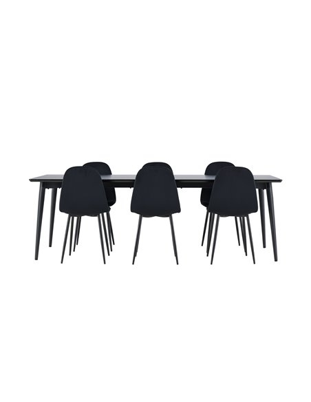 Matgrupp Ellis med Polar matstolar, 230 × 85 cm