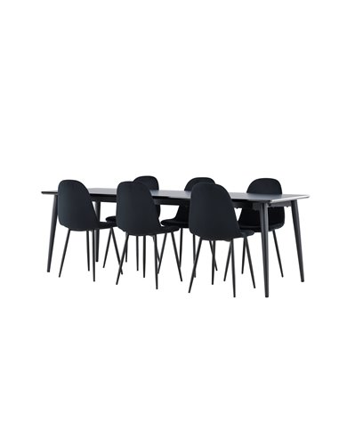 Matgrupp Ellis med Polar matstolar, 230 × 85 cm