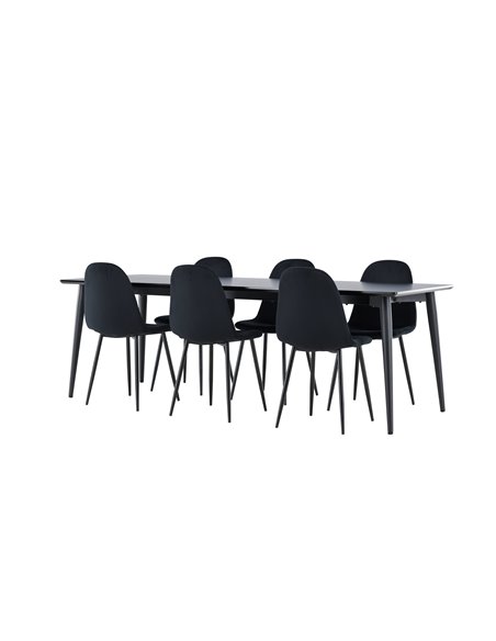 Matgrupp Ellis med Polar matstolar, 230 × 85 cm