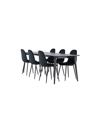Matgrupp Ellis med Polar matstolar, 230 × 85 cm