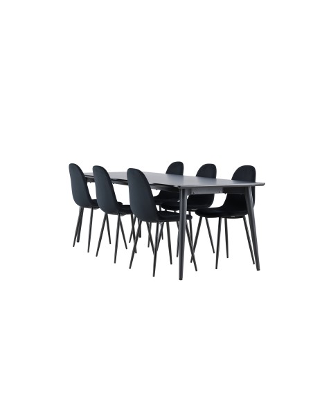 Matgrupp Ellis med Polar matstolar, 230 × 85 cm