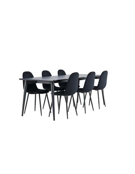 Matgrupp Ellis med Polar matstolar, 230 × 85 cm