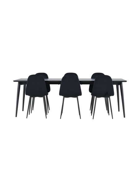 Matgrupp Ellis med Polar matstolar, 230 × 85 cm
