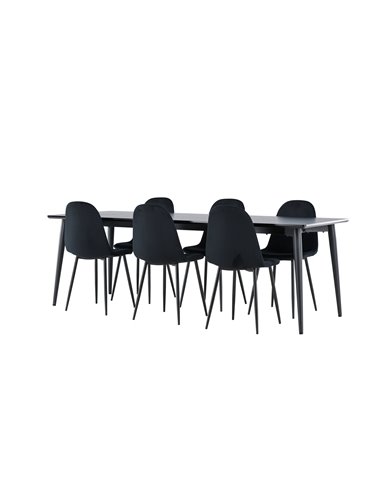Matgrupp Ellis med Polar matstolar, 230 × 85 cm