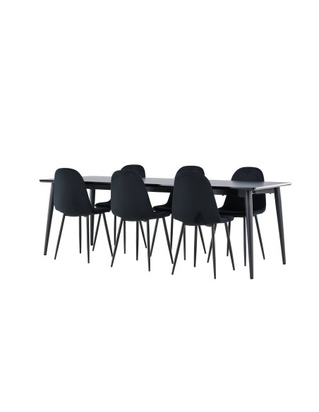 Matgrupp Ellis med Polar matstolar, 230 × 85 cm