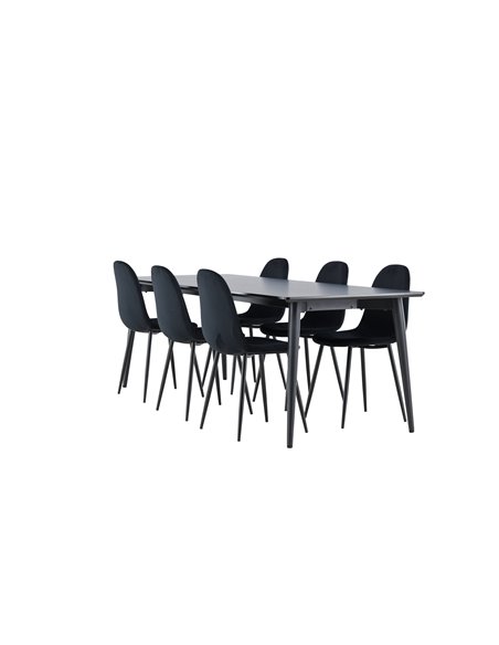 Matgrupp Ellis med Polar matstolar, 230 × 85 cm