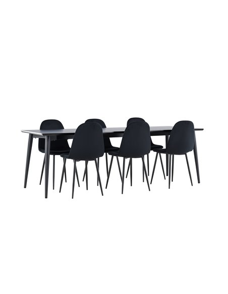Matgrupp Ellis med Polar matstolar, 230 × 85 cm