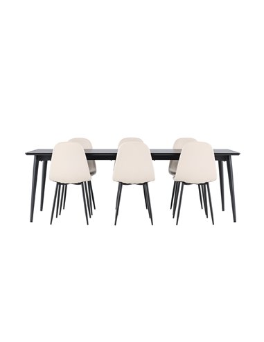 Matgrupp Ellis med Polar matstolar, 230 × 85 cm