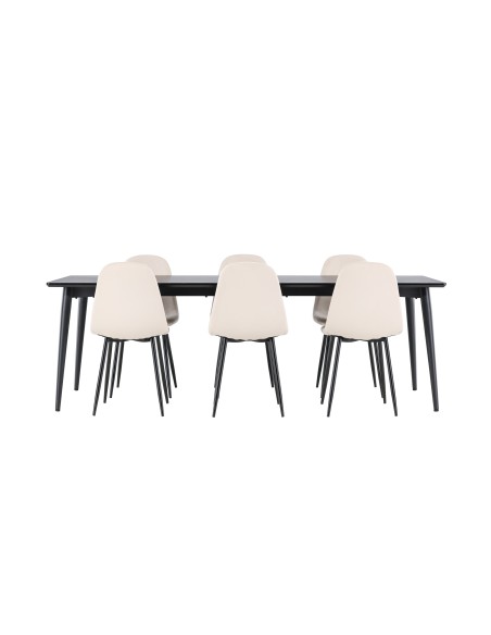 Matgrupp Ellis med Polar matstolar, 230 × 85 cm