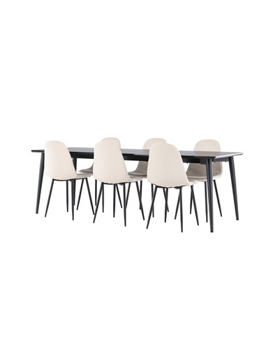 Matgrupp Ellis med Polar matstolar, 230 × 85 cm