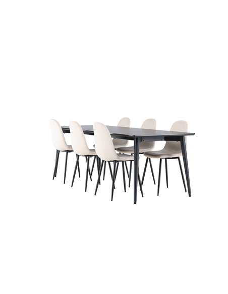 Matgrupp Ellis med Polar matstolar, 230 × 85 cm