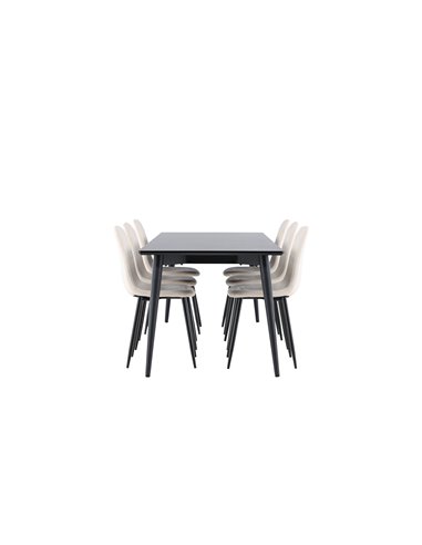 Matgrupp Ellis med Polar matstolar, 230 × 85 cm