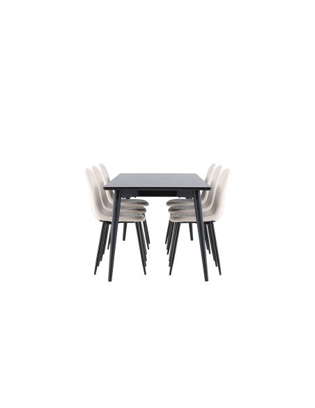 Matgrupp Ellis med Polar matstolar, 230 × 85 cm