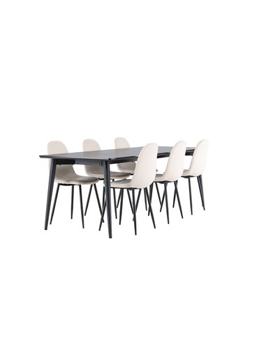 Matgrupp Ellis med Polar matstolar, 230 × 85 cm