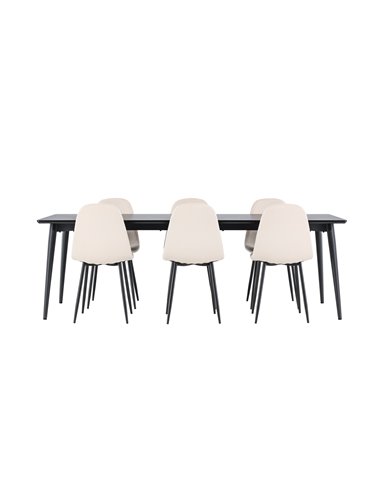 Matgrupp Ellis med Polar matstolar, 230 × 85 cm