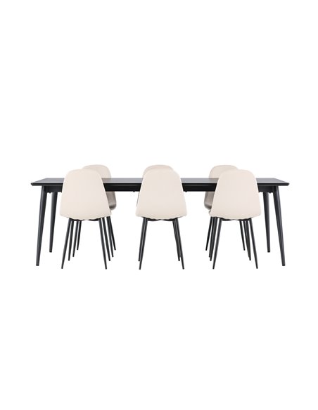 Matgrupp Ellis med Polar matstolar, 230 × 85 cm