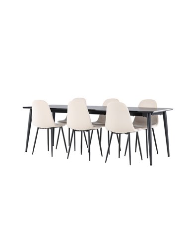 Matgrupp Ellis med Polar matstolar, 230 × 85 cm