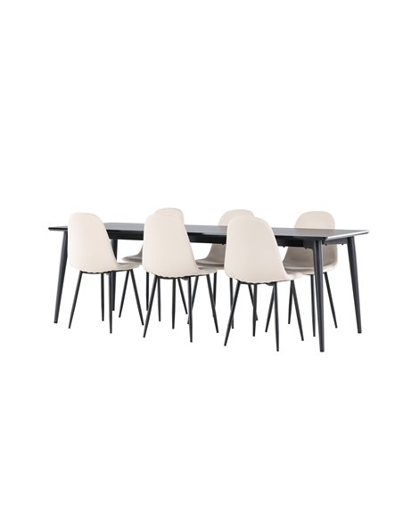 Matgrupp Ellis med Polar matstolar, 230 × 85 cm