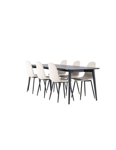Matgrupp Ellis med Polar matstolar, 230 × 85 cm