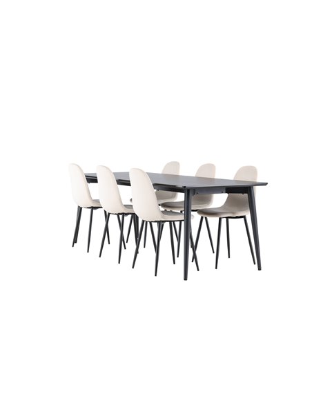 Matgrupp Ellis med Polar matstolar, 230 × 85 cm