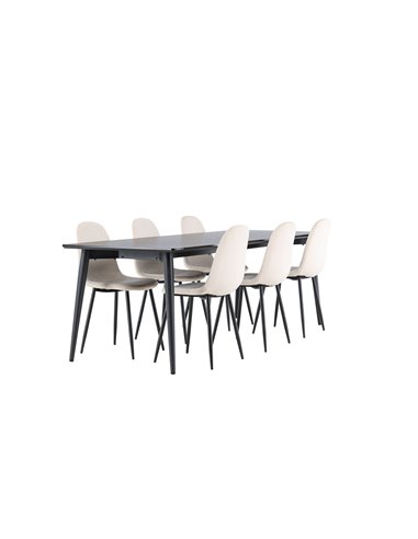 Matgrupp Ellis med Polar matstolar, 230 × 85 cm