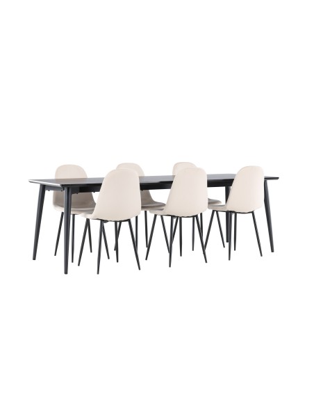Matgrupp Ellis med Polar matstolar, 230 × 85 cm