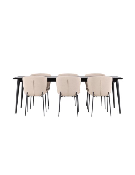 Matgrupp Ellis med Modesto matstolar, 230 × 85 cm