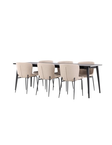 Matgrupp Ellis med Modesto matstolar, 230 × 85 cm