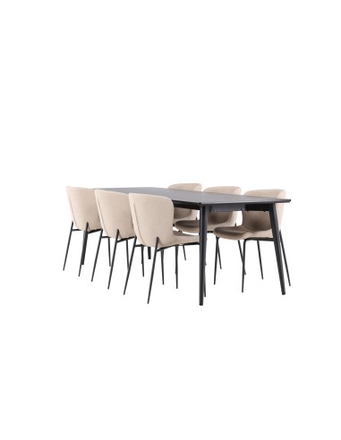 Matgrupp Ellis med Modesto matstolar, 230 × 85 cm