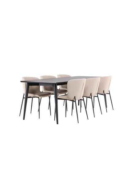 Matgrupp Ellis med Modesto matstolar, 230 × 85 cm