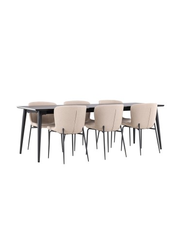 Matgrupp Ellis med Modesto matstolar, 230 × 85 cm