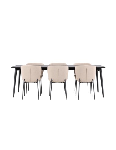 Matgrupp Ellis med Modesto matstolar, 230 × 85 cm